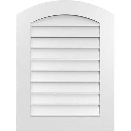 Ekena Millwork Arch Top Surface Mount PVC Gable Vent: Functional, w/ 3-1/2"W x 1"P Standard Frame, 24"W x 32"H GVPAR24X3201SF